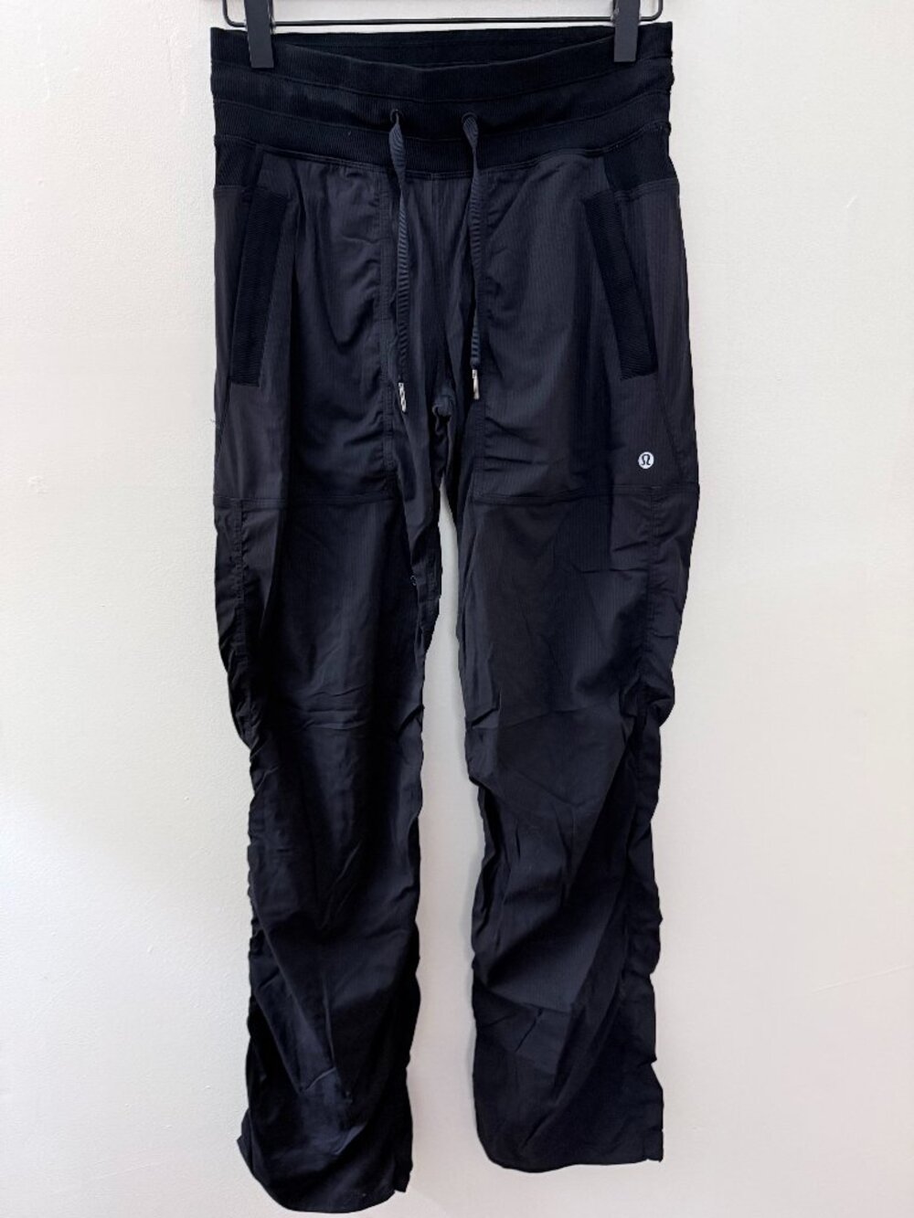Lululemon Dance Studio Jogger Pants Black Pinstripe Nylon Athletic Pants | Sz 4